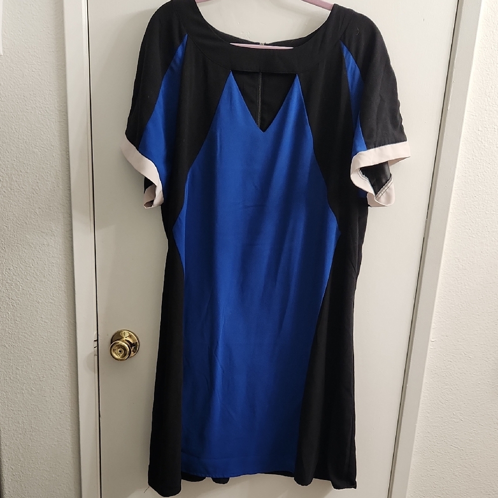 City Chic Black and Blue Dress